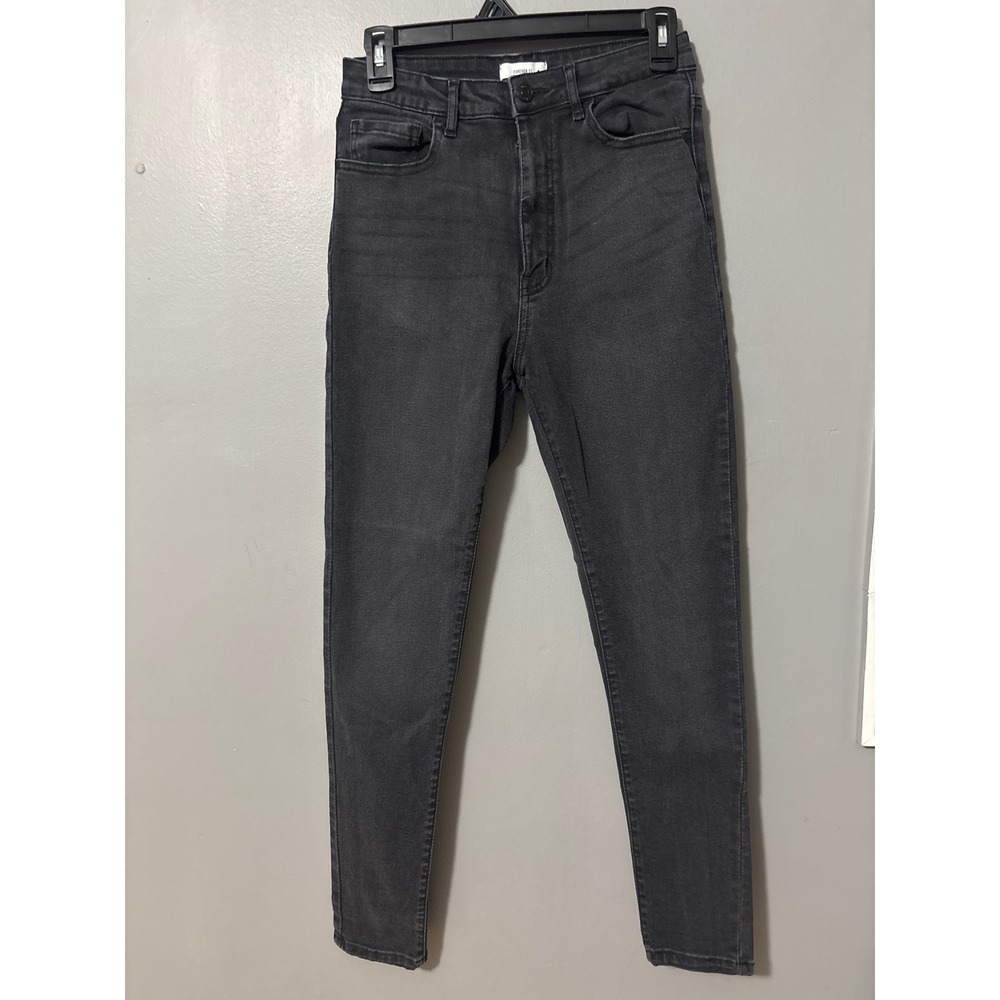 Forever 21 Womens High Rise Skinny Jeans Washed Black Size 29